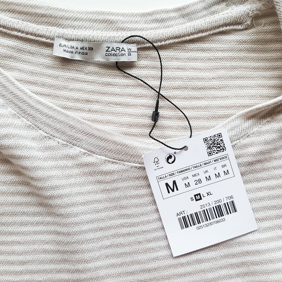 ZARA Asymmetric Hem Contrast Fabric Sleeveless Top - Picture 7 of 9